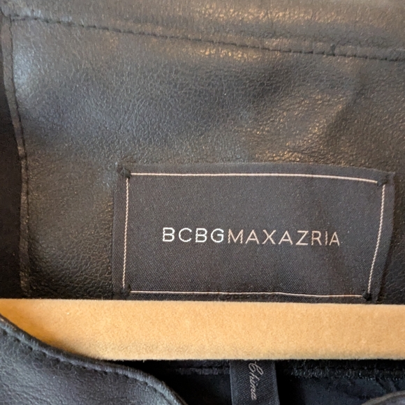 BCBGMaxAzria Black Vegan Leather Jacket Quilted Fitted - Picture 2 of 11